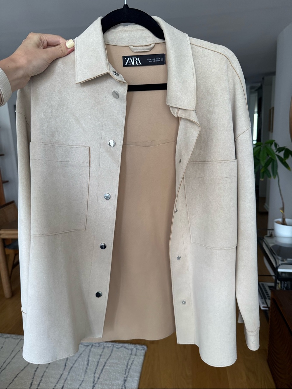 Zara Women's Cream Utility Shirt Jacket Size S - Picture 2 of 5